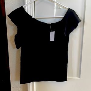J Crew, off the shoulder tank/tee, with one arm part small sleeve.